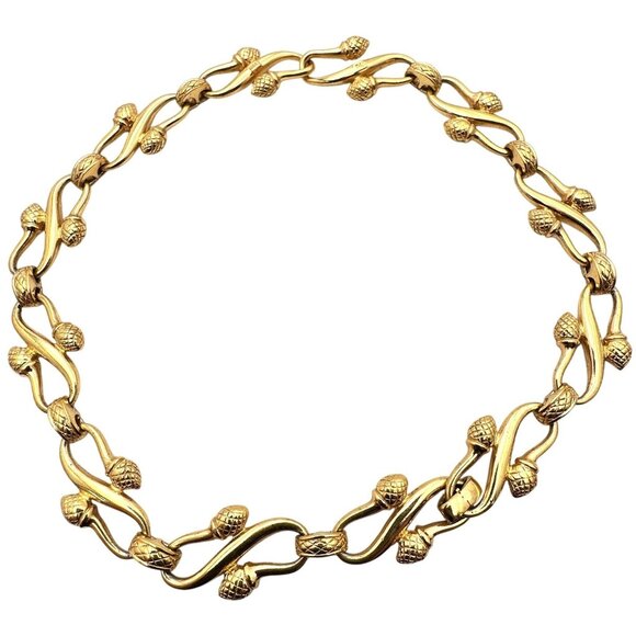 Vintage Fendi Gold Tone Luxury Designer 16 Inch Choker Necklace - Picture 1 of 4